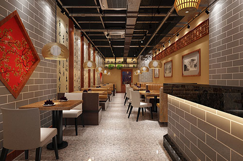 新盈镇传统中式餐厅餐馆装修设计效果图